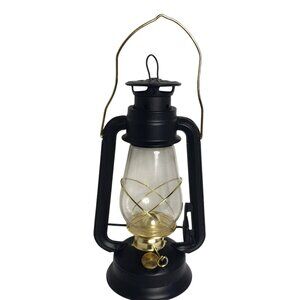 Hurricane Hanging Black Gold Kerosene Lantern Decor Decorative Piece Only